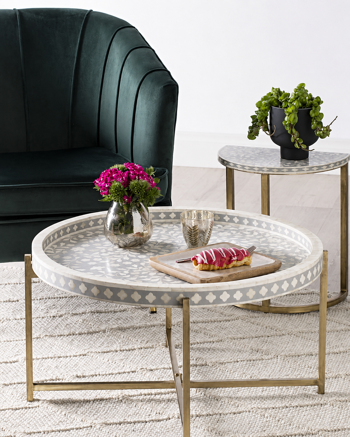 Tray round coffee table