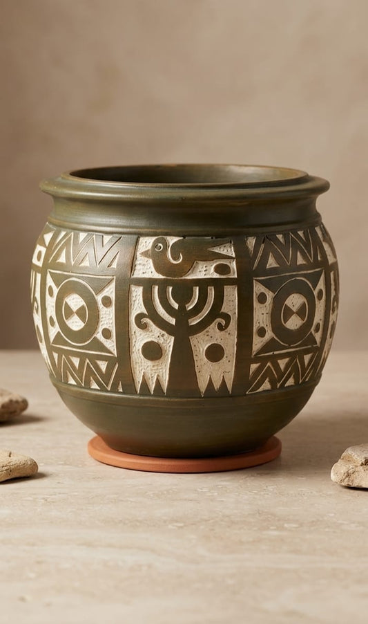 Handcrafted Clay Plant Pot