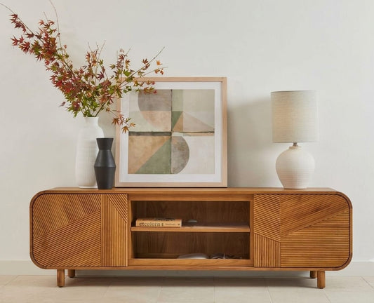 Retro grooved wood unit